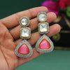 Pink Color American Diamond Earrings (ADE329PNK)