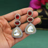 Maroon Color American Diamond Earrings (ADE330MRN)