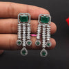 Green Color Premium American Diamond Earrings (ADE333GRN)