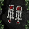 Red Color Premium American Diamond Earrings (ADE333RED)
