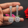 Silver Color Premium American Diamond Earrings (ADE341SLV)
