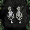 Silver Color Premium American Diamond Earrings (ADE342SLV)