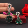 Green Color Premium American Diamond Earrings (ADE346GRN)