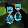 Firozi Color American Diamond Earrings (ADE403FRZ)