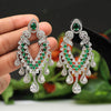 Green Color American Diamond Earrings (ADE405GRN)