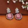 Pink Color American Diamond Earrings (ADE409PNK)