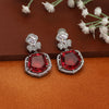 Red Color American Diamond Earrings (ADE409RED)