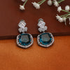 Turquoise Blue Color American Diamond Earrings (ADE409TBLU)
