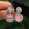 Pink Color American Diamond Earrings (ADE413PNK)