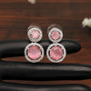 Pink Color American Diamond Earrings (ADE413PNK)