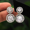 White Color American Diamond Earrings (ADE413WHT)