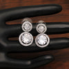 White Color American Diamond Earrings (ADE413WHT)