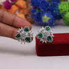 Green Color American Diamond Stud Earrings (ADE422GRN)