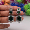 Green Color American Diamond Earrings (ADE437GRN)