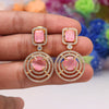 Pink Color American Diamond Earrings (ADE443PNK)