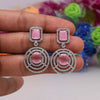 Pink Color American Diamond Earrings (ADE444PNK)