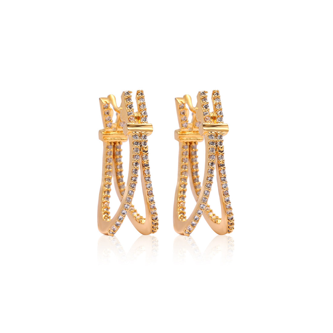 White Color American Diamond Earrings (ADE474WHT)
