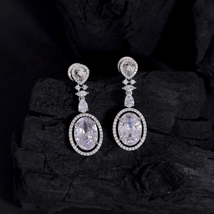 110 Silver American Diamond Earrings – O'Bonita