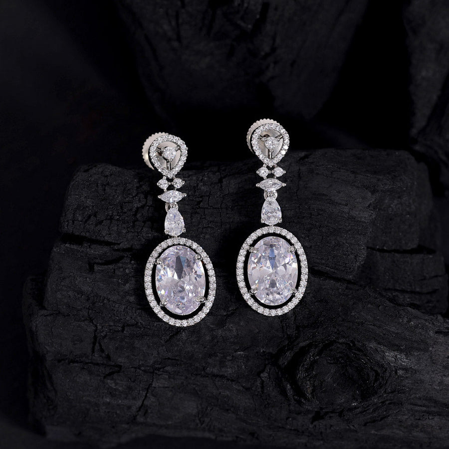 American diamond deals earrings in silver