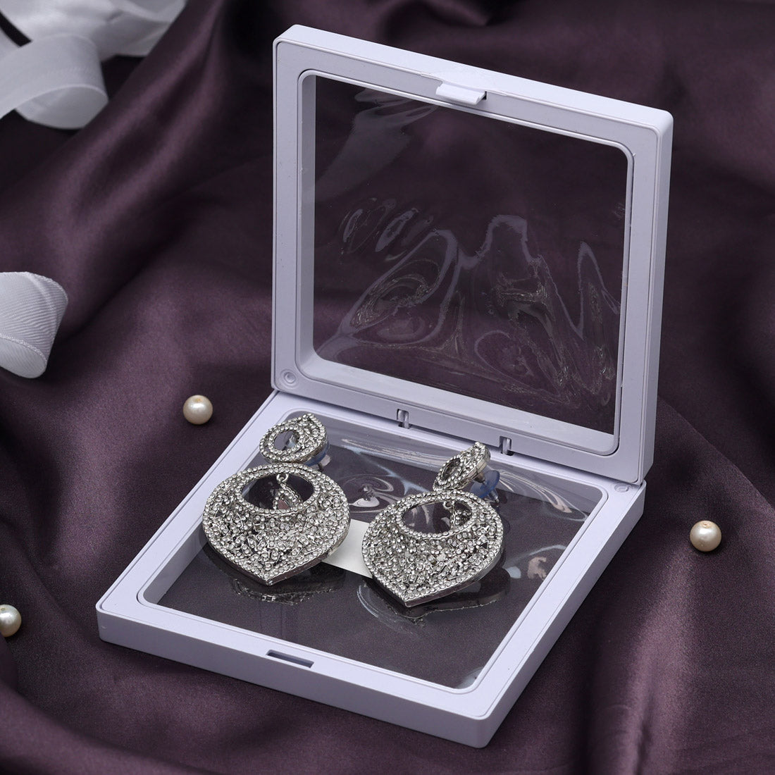 Pink Color Stone Earrings (ADE521PNK)
