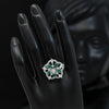 Green Color American Diamond Finger Ring (ADR375GRN)