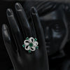 Green Color American Diamond Finger Ring (ADR376GRN)