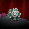 Green Color American Diamond Finger Ring (ADR379GRN)
