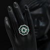 Green Color American Diamond Finger Ring (ADR380GRN)
