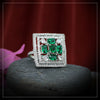 Green Color American Diamond Finger Ring (ADR383GRN)