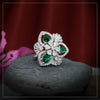 Green Color American Diamond Finger Ring (ADR384GRN)