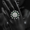 Green Color American Diamond Finger Ring (ADR398GRN)