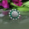 Green Color American Diamond Finger Ring (ADR398GRN)