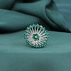 Green Color American Diamond Finger Ring (ADR413GRN)
