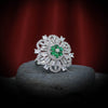 Green Color American Diamond Finger Ring (ADR418GRN)