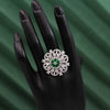 Green Color American Diamond Finger Ring (ADR418GRN)