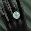 Pista Green Color American Diamond Finger Ring (ADR419PGRN)