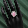 Pink Color American Diamond Finger Ring (ADR419PNK)
