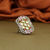 Pink Color American Diamond Finger Ring (ADR425PNK)