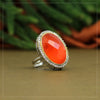 Orange Color American Diamond Finger Ring (ADR426ORG)