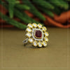 Maroon Color American Diamond Finger Ring (ADR428MRN)