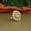 Peach Color American Diamond Finger Ring (ADR428PCH)