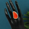 Orange Color American Diamond Finger Ring (ADR438ORG)