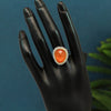 Orange Color American Diamond Finger Ring (ADR439ORG)