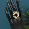 Maroon Color American Diamond Finger Ring (ADR442MRN)