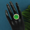 Green Color American Diamond Finger Ring (ADR445GRN)