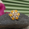 Yellow Color American Diamond Finger Ring (ADR530YLW)