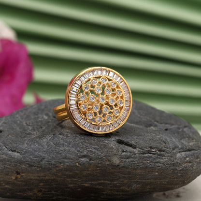 White Color American Diamond Finger Ring (ADR541WHT)