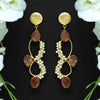 Brown Color Druzy Stone Amrapali Earrings (AMPE205BRW)
