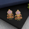 Pink Color American Diamond Amrapali Earrings (AMPE363PNK)