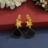 Black Color Glass Stone Amrapali Earrings (AMPE364BLK)